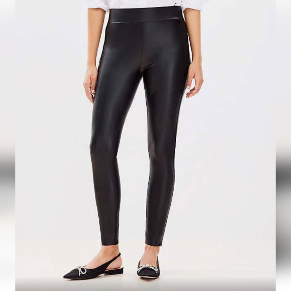 Roma Concept $50 The Perfect Legging  Black Faux Leather Sz. 2X.  PRE-LOVED.